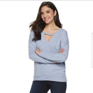 Juicy Couture Light Blue Eventide Key Hole Sweater